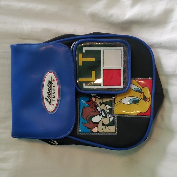 Vintage Handbags - Vintage 90s Looney Tunes Mini Drawstring Bag